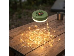 Miniaturka 5 - Lampa solarna z przewodem LED w otoczeniu zieleni