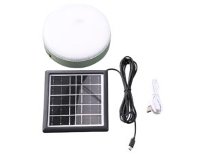 Miniaturka 9 - Zielona lampa solarna z przewodem LED 8 m w komplecie na białym tle