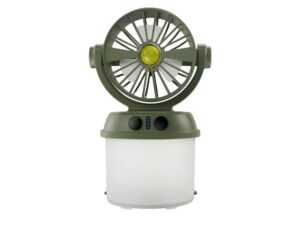 Miniaturka 6 - Zielona lampka solarna LED 6 W z wentylatorem na białym tle