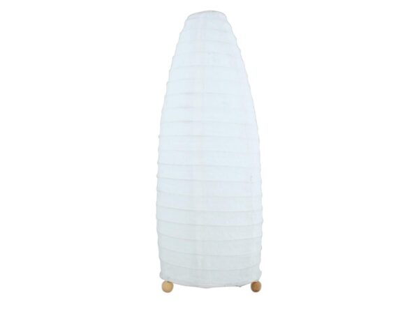 Biała papierowa lampka stołowa Avosena 38 cm z kloszem w formie kokonu