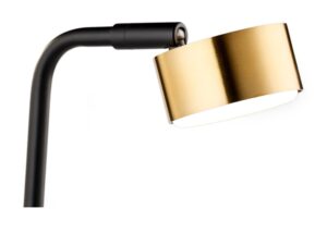 Miniaturka 3 - Zbliżenie złotego szczotkowanego klosza i ruchomego mocowania lampki Bar