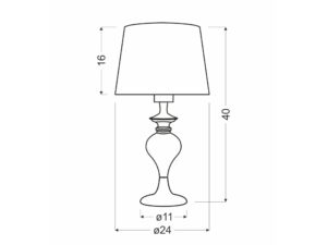 Miniaturka 4 - Lampka stołowa Beraveta 40 cm – schemat wymiarowy abażura i podstawy
