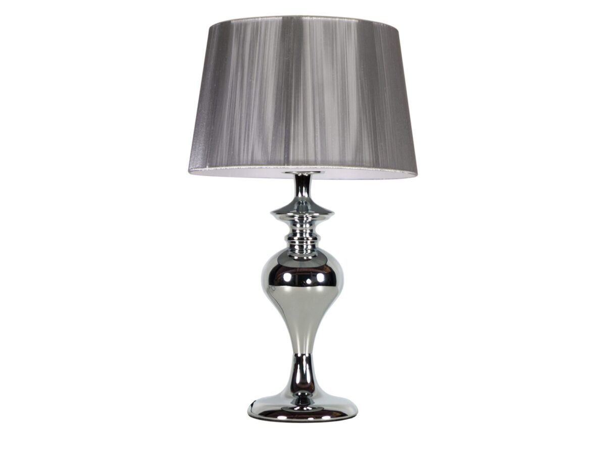 Lampka stołowa z nitkowym abażurem Beraveta 40 cm – srebrny lub czarny