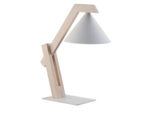 Miniaturka 4 - Lampka stołowa Deco w bieli i bielonym drewnie na jasnym tle
