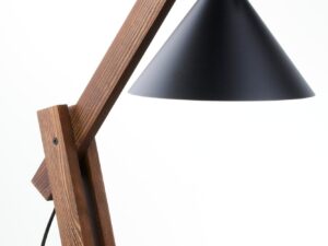Miniaturka 3 - Lampka stołowa Deco czarno-brązowa z detalem klosza