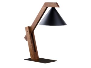 Miniaturka 2 - Lampka stołowa Deco z czarnym kloszem i ciemnobrązowym stelażem