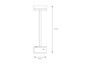Miniaturka 5 - Schemat wymiarowy czarno-złotej lampki Galiveta LED o wysokości 31 cm