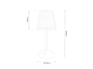 Miniaturka 4 - Schemat wymiarowy lampki stołowej Galiveta LED z kloszem, wysokość 30 cm