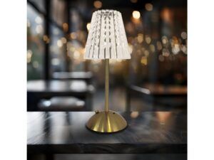 Miniaturka 2 - Złota lampka stołowa Galiveta LED w aranżacji wnętrza