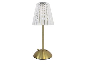 Miniaturka 5 - Lampka stołowa Galiveta LED z metalową podstawą antyczne złoto i przezroczystym kloszem