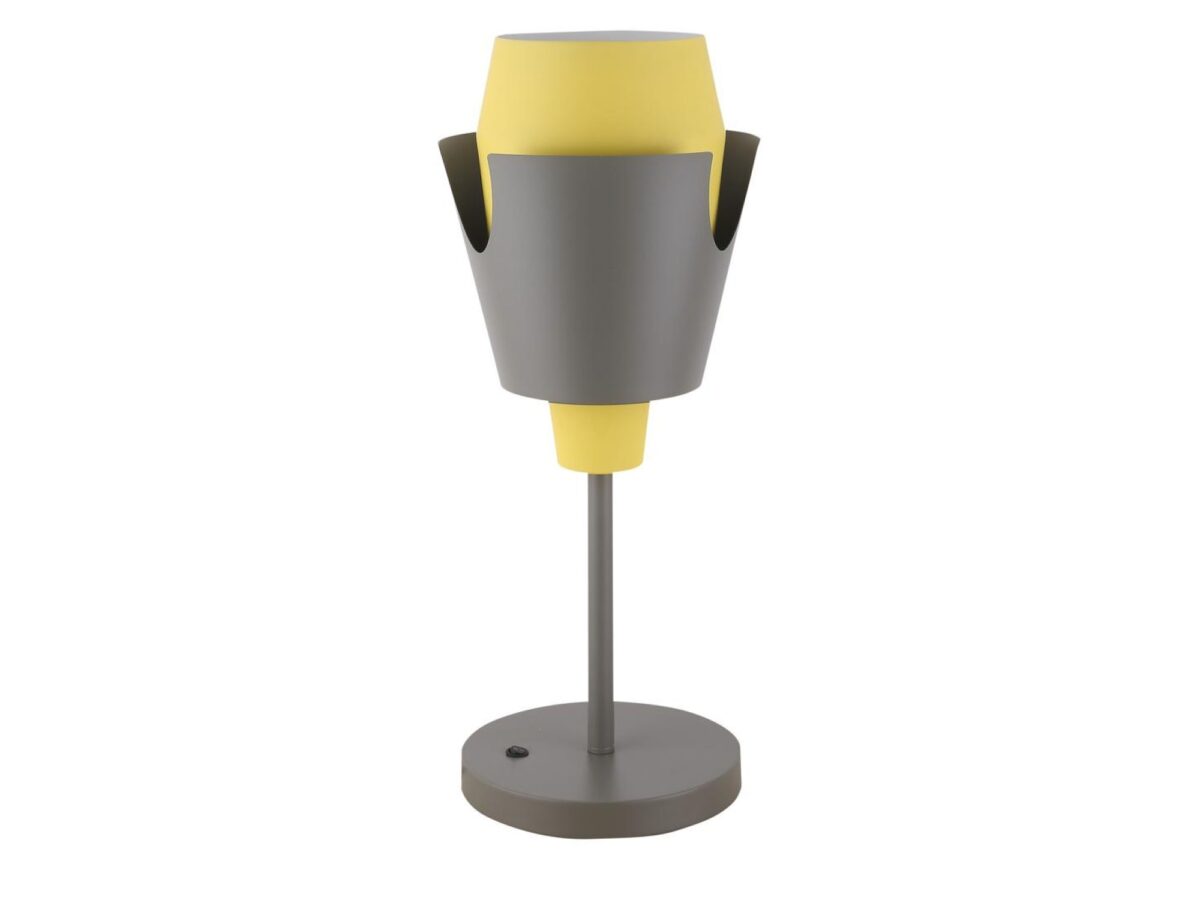 Lampa stołowa Kamolira 54 cm żółto-szara metalowa