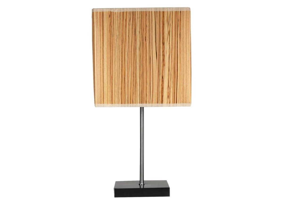 Lampa stołowa Lavotona 40 cm z abażurem we wzór sosny