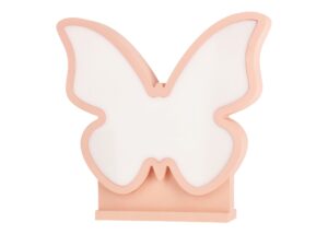 Miniaturka 4 - Różowa lampka stołowa LED motyl z białym świetlnym panelem skrzydeł