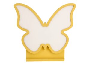 Miniaturka 5 - Żółto-złota lampka LED motyl z białymi skrzydłami, widok od przodu