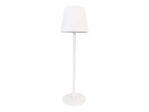 Miniaturka 1 - Biała lampka stołowa Lorama LED ze stożkowym kloszem na białym tle