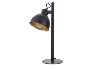 Miniaturka 1 - Czarno-złota lampka stołowa Mars z metalowym kloszem E27