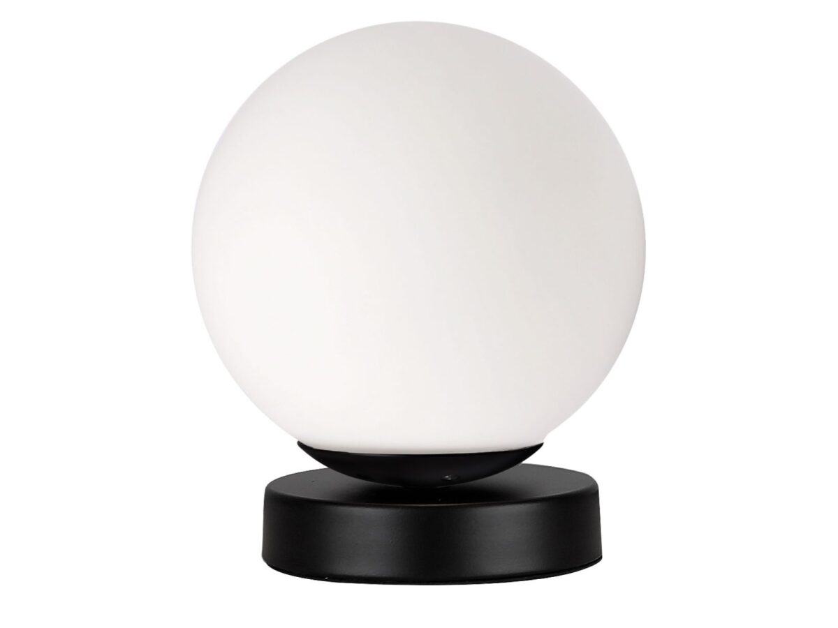 Lampka stołowa Ralamio 18 cm czarna z białą kulą E14