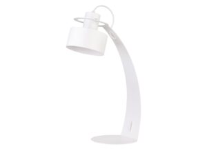 Miniaturka 6 - Biała lampka stołowa Rif z łukowym ramieniem i kloszem E27