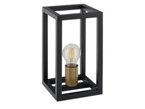Miniaturka 3 - Lampka stołowa Vigo czarna ze złotą oprawką E27 w wysokiej prostokątnej stalowej ramie