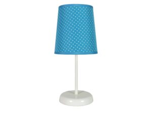 Miniaturka 3 - Lampka stołowa Valimena niebieska z abażurem w kropki