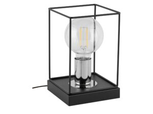 Miniaturka 4 - Lampka stołowa Vox czarno-srebrna z kloszem-klatką i oprawką E27