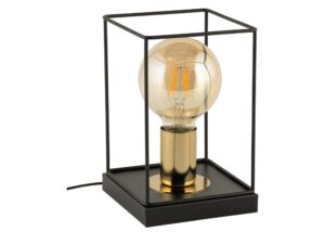 Miniaturka 2 - Lampka stołowa Vox czarno-złota z kloszem-klatką i oprawką E27