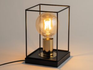 Miniaturka 3 - Lampka stołowa Vox czarno-złota zapalona