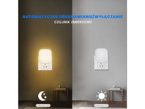 Miniaturka 3 - Grafika działania lampki wtykowej LED w dzień i w nocy