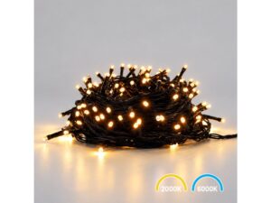 Miniaturka 1 - Świecące lampki choinkowe 200 LED w ciepłej i zimnej bieli, grafika barw