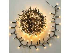 Miniaturka 7 - Lampki choinkowe LED 14 m – rozwinięty sznur z włączonym światłem