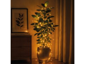 Miniaturka 5 - Lampki dekoracyjne 100 LED na roślinie doniczkowej w pokoju