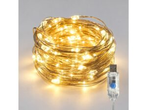 Miniaturka 1 - Lampki dekoracyjne LED USB 10 m świecące ciepłym światłem 3000 K