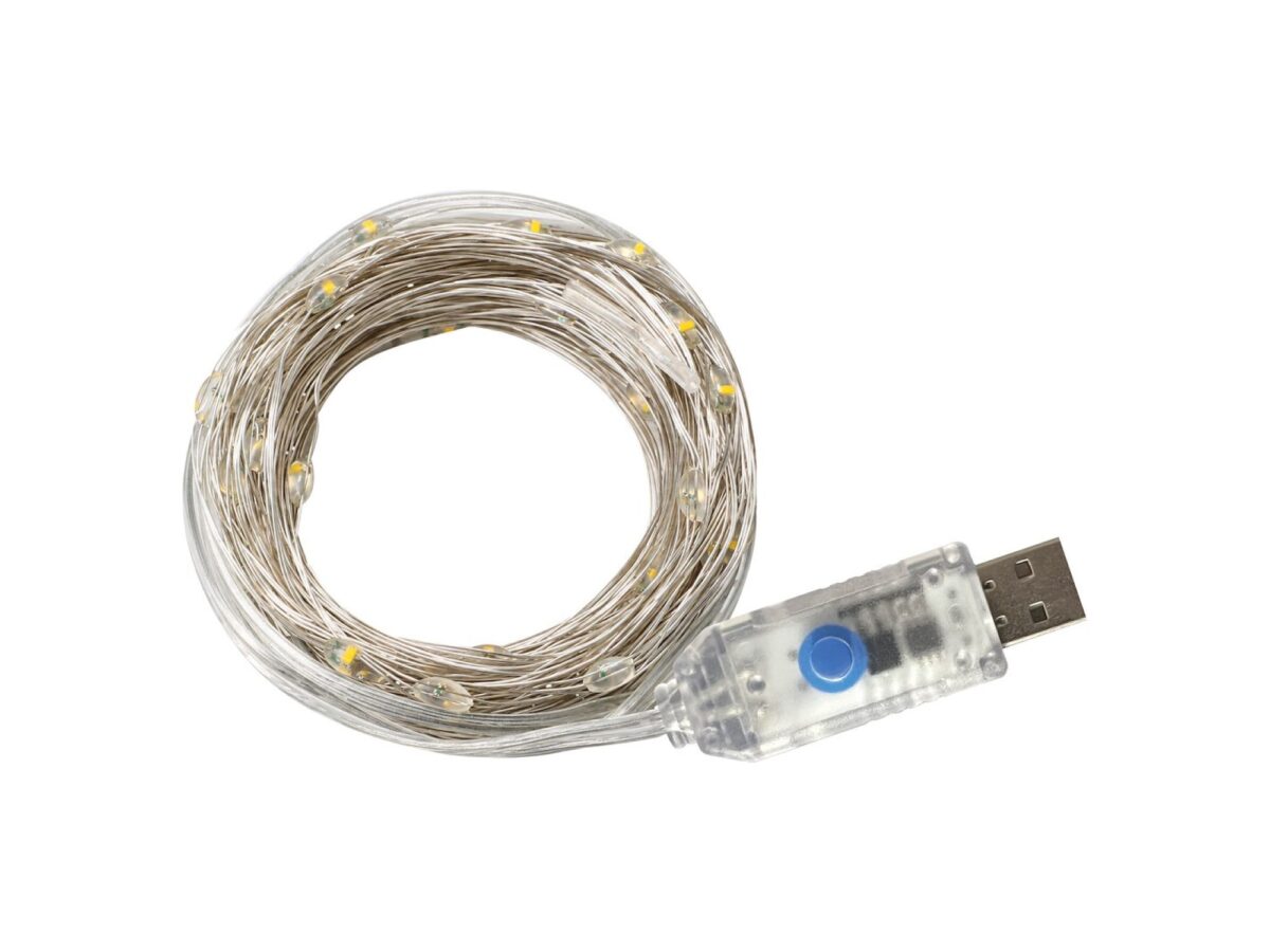 Lampki dekoracyjne LED USB 10 m 100 punktów 3000 K