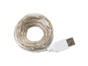 Miniaturka 1 - Zwinięte świecące lampki LED na druciku o ciepłej barwie 2700 K – wersja 10 m