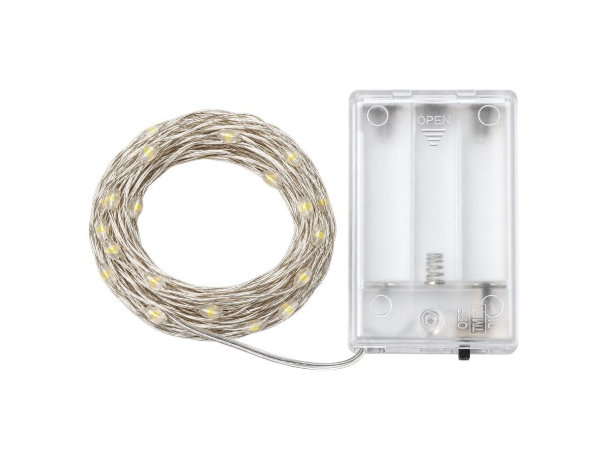 Lampki LED na druciku 100 punktów 10 m 2700 K srebrne
