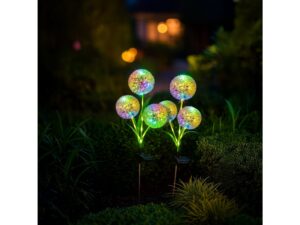 Miniaturka 7 - Dwie wielokolorowe lampki solarne RGB w wieczornej rabacie