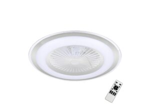Miniaturka 1 - Lampowentylator sufitowy Ilomena srebrny LED 48 W z pilotem na białym tle
