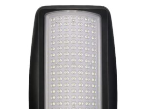 Miniaturka 5 - Zbliżenie na moduł diod LED w czarnej latarni solarnej 100 W