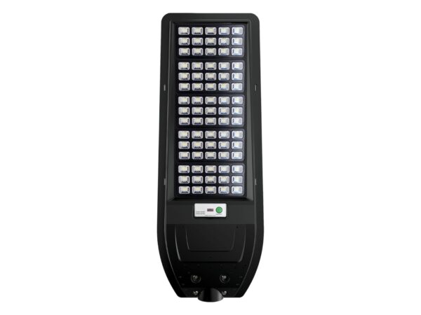 Latarnia solarna uliczna LED 200 W czarna – widok frontowy