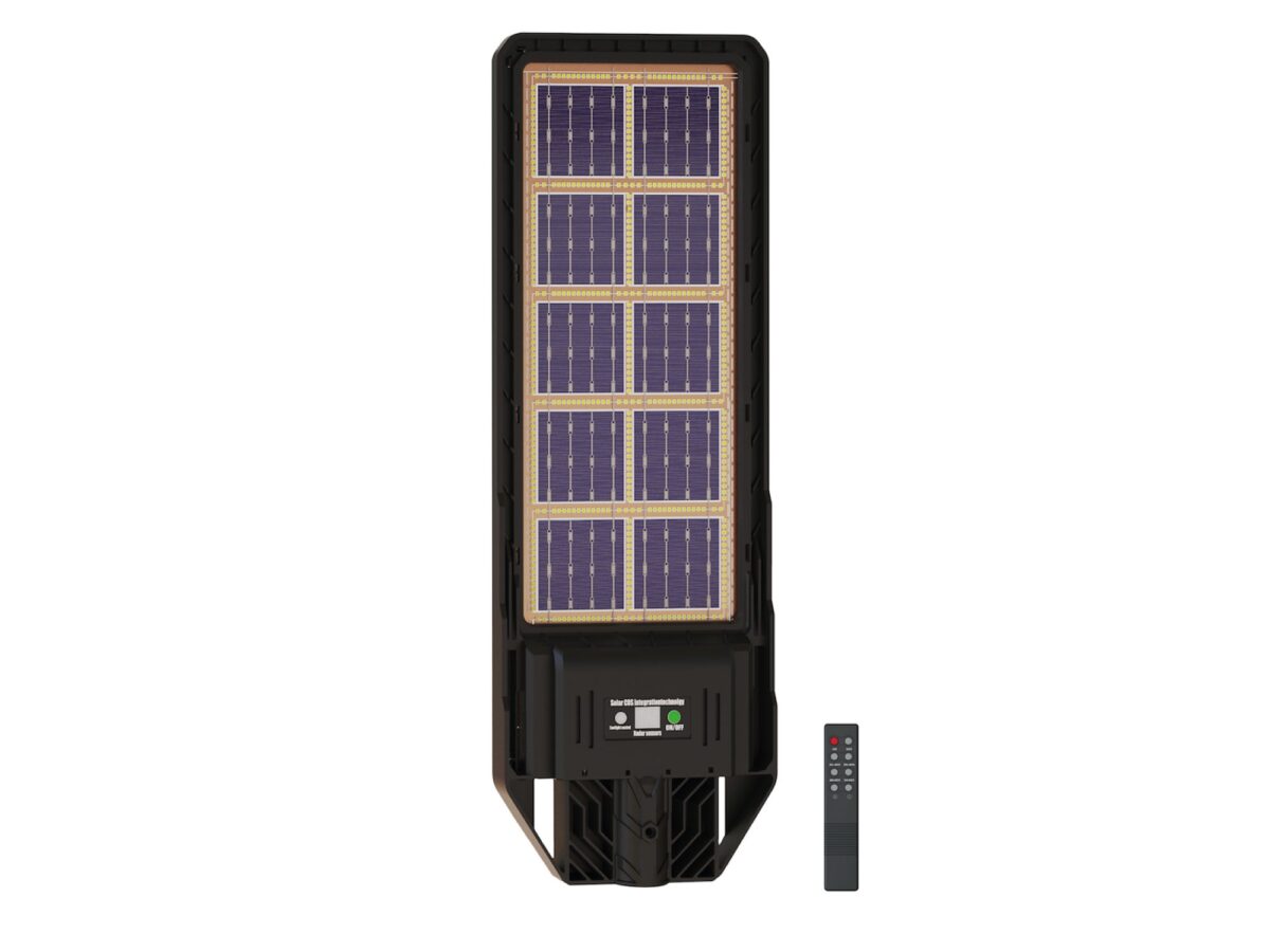 Latarnia solarna LED 2700 lm 6500 K 65,6 cm czarna