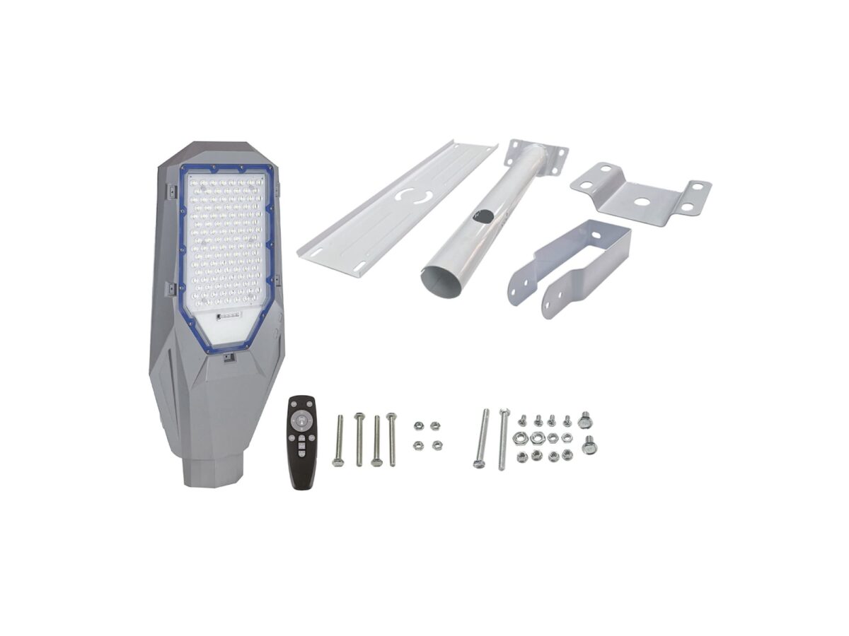 Lampa uliczna solarna LED 200 W 1700 lm 6500 K IP65 szara