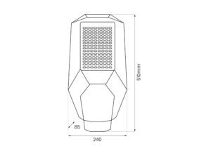 Miniaturka 6 - Latarnia solarna LED – wymiary głowicy 510 × 240 × 85 mm