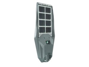Miniaturka 3 - Przedni panel latarni solarnej z diodami LED i czujnikiem ruchu w ujęciu ukośnym