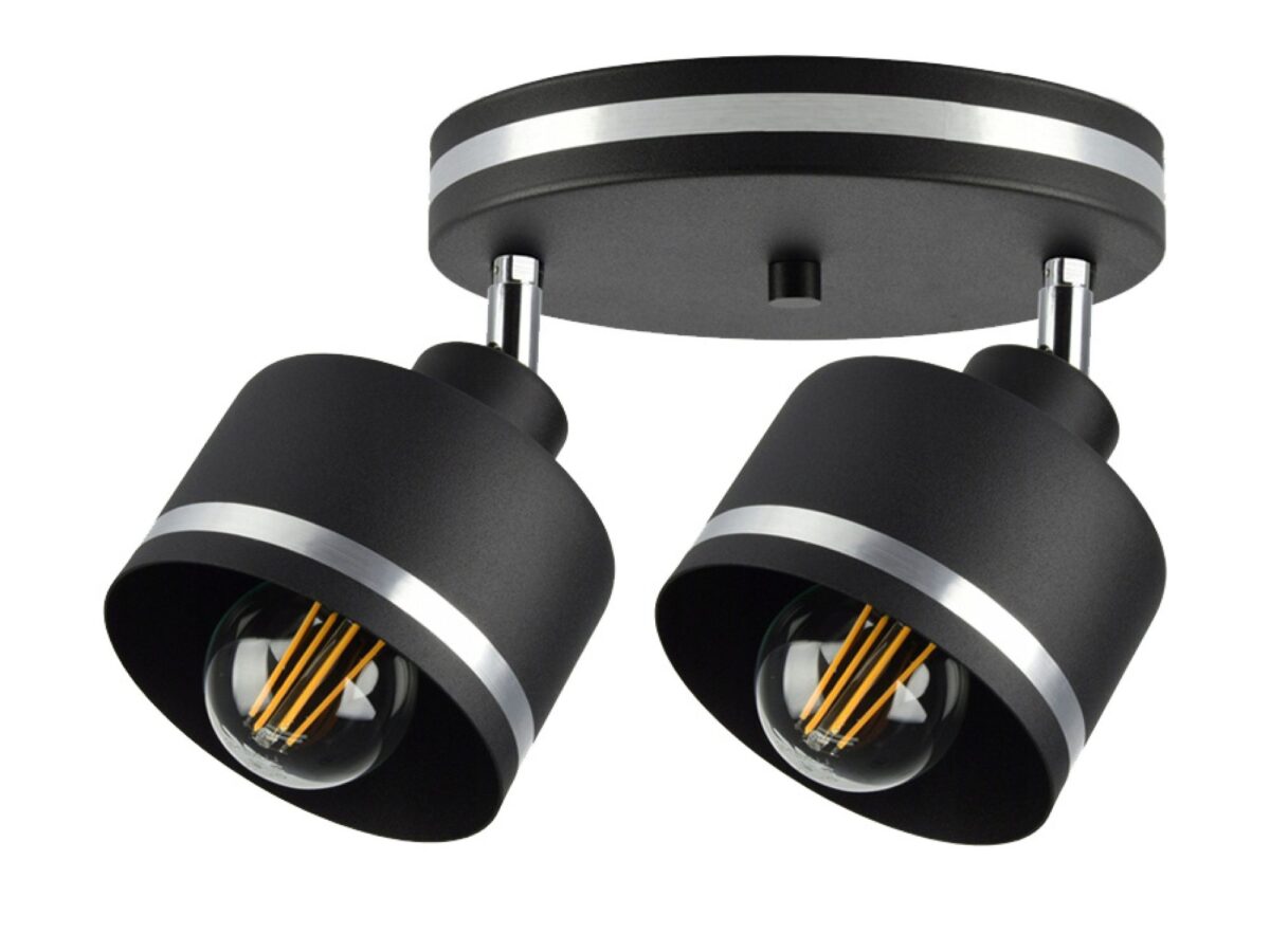 Lampa sufitowa Lavedano czarno-srebrna 2 × E27