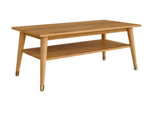 Miniaturka 6 - Ława dębowa z półką Jorvano 120 cm dąb i złoto