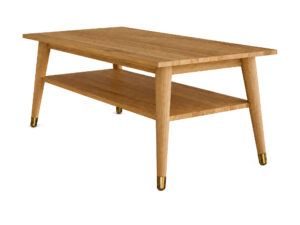 Miniaturka 5 - Ława dębowa z półką Jorvano 120 cm dąb i złoto – zdjęcie 6