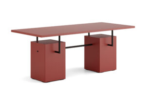 Miniaturka 3 - Ława designerska Arrovia 150 cm prostokątna – kolor ceramiczna czerwień, widok na białym tle