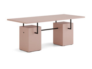 Miniaturka 4 - Ława designerska Arrovia 150 cm prostokątna – kolor naturalny róż, widok na białym tle