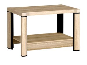 Miniaturka 1 - Stolik kawowy Kalmeo 90 cm w dekorze dąb sonoma z dodatkową półką pod blatem