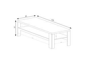 Miniaturka 2 - Ława kawowa Pestano 120 cm na rysunku wymiarowym